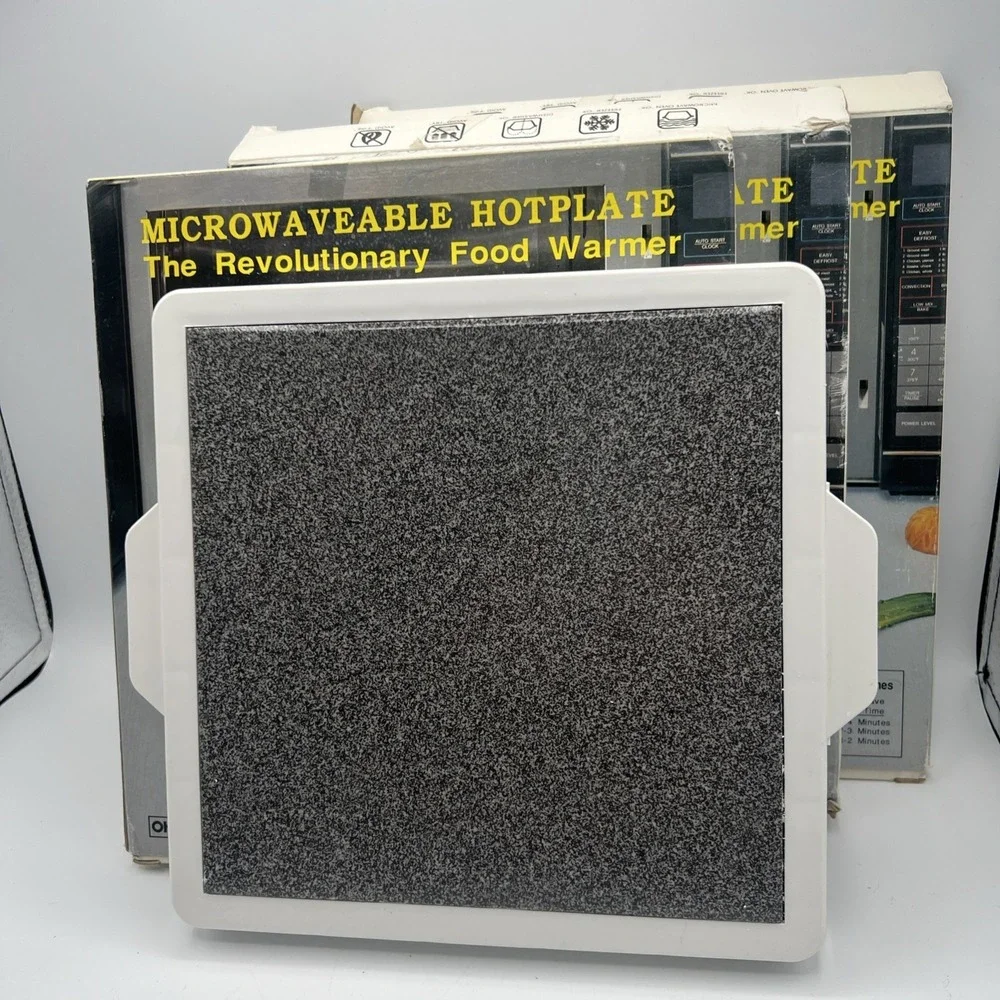 Lot Of 3 VTG Micro Hot Plate Microwaveable‎ Granite Thermal Insulating Stone New